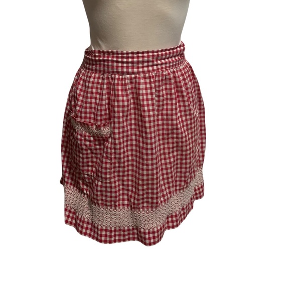 Red plaid gingham plaid classic kitchen apron